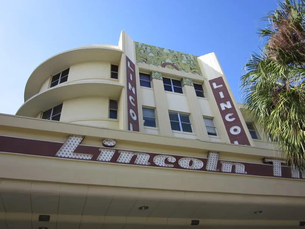 Pastel Florida coastal building near the beach