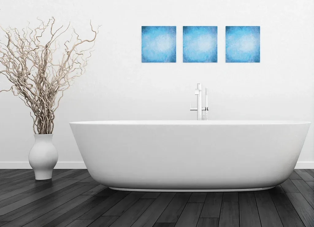 Clean bathroom with a freestanding tub